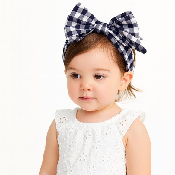 Janie and Jack Other - NWT Janie and Jack Black and White Gingham Bow Headband